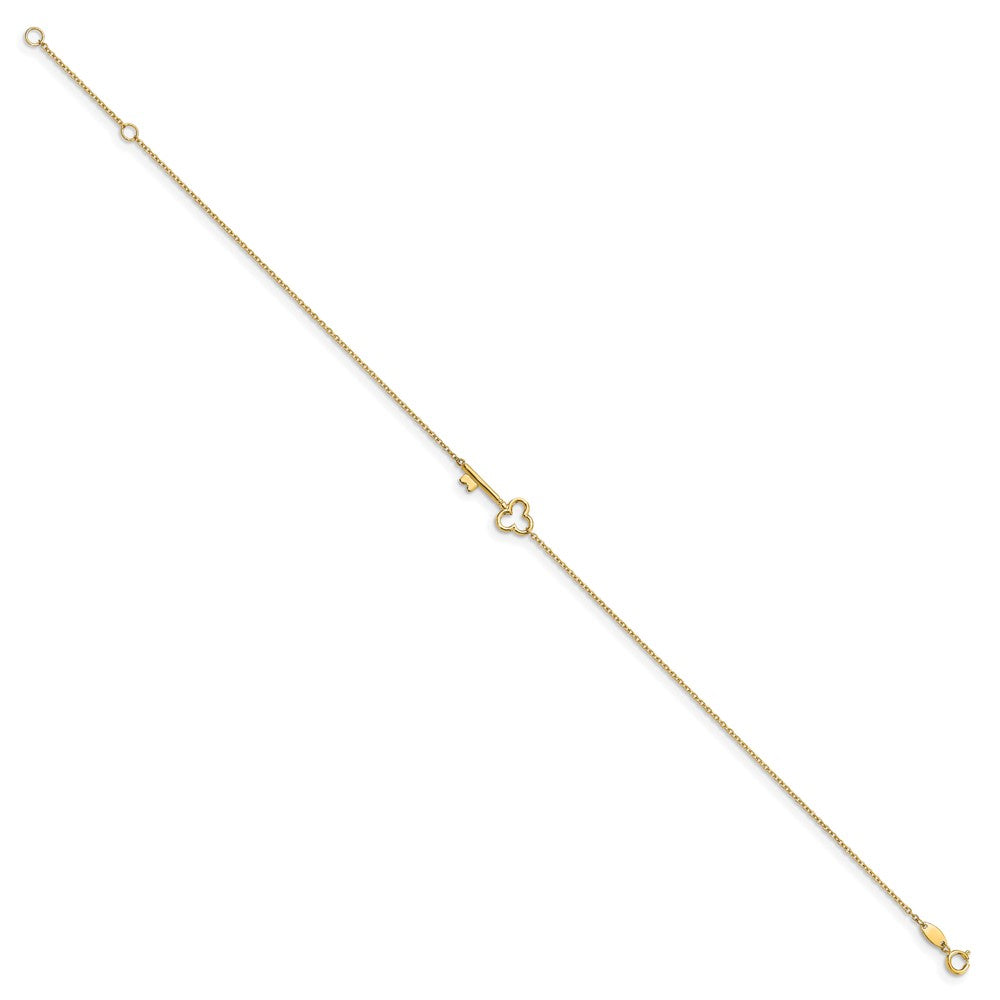 10K Polished Key 9in plus 1in ext. Anklet