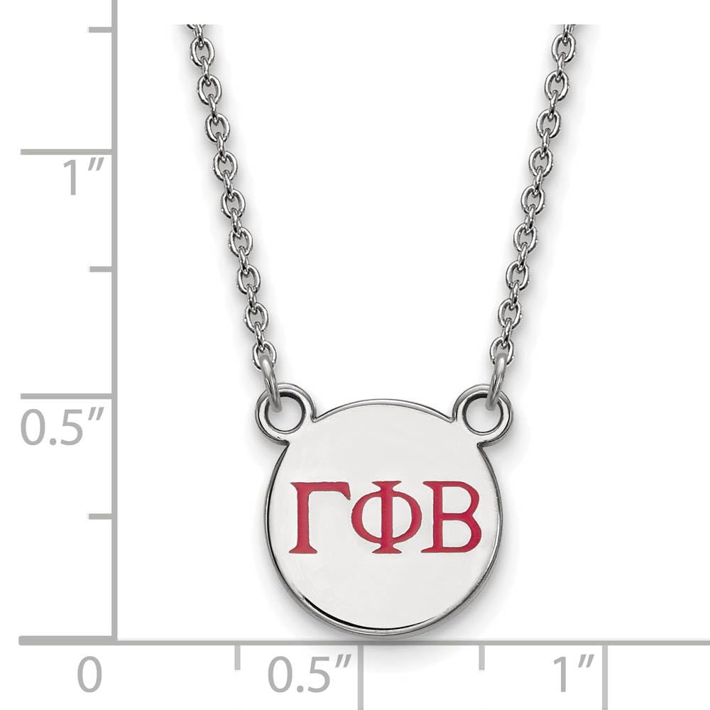 LogoArt Sterling Silver Gamma Phi Beta Extra Small Enameled Pendant Necklace With 18 Inch