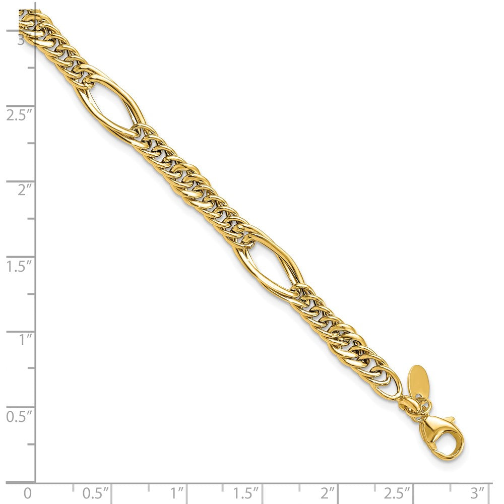 14k Polished Fancy Link Bracelet 7.5  inches