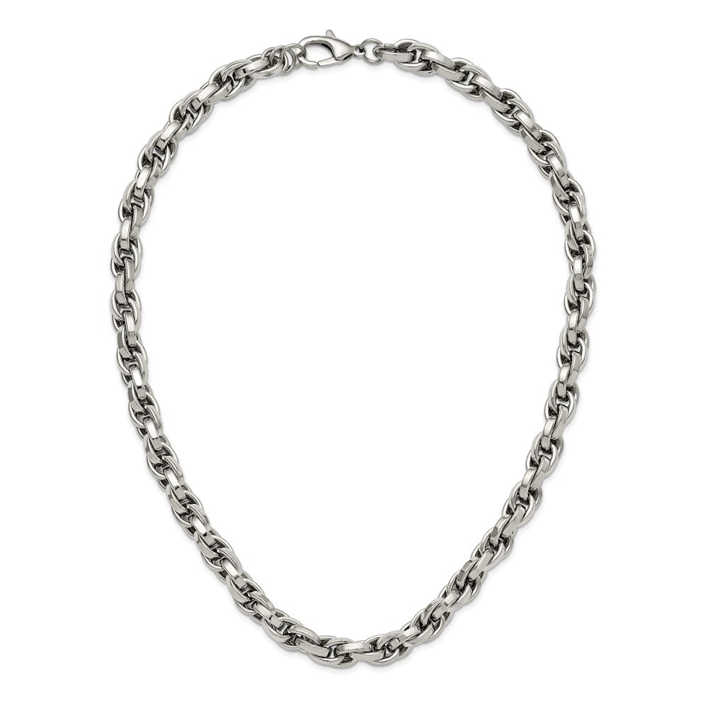 Stainless Steel Polished Oval Link 24in Necklace