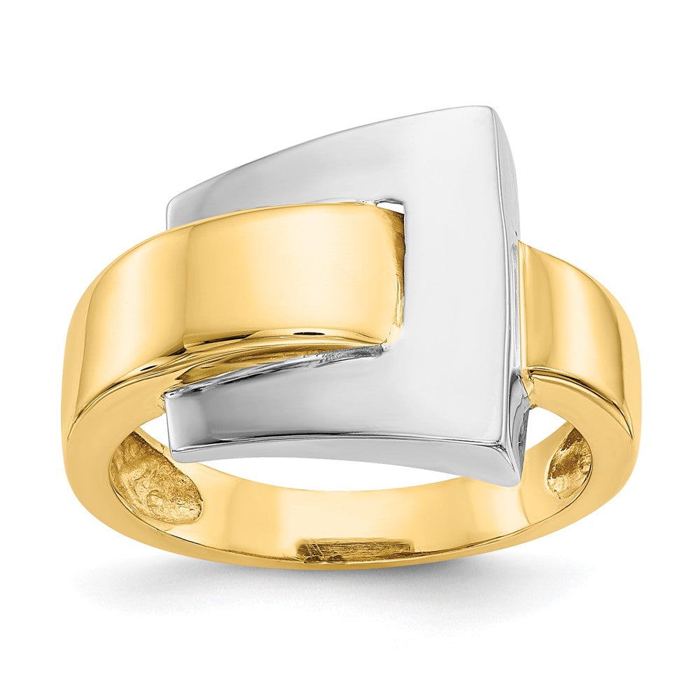 14k Two-tone Polished Buckle Ring Size 7
