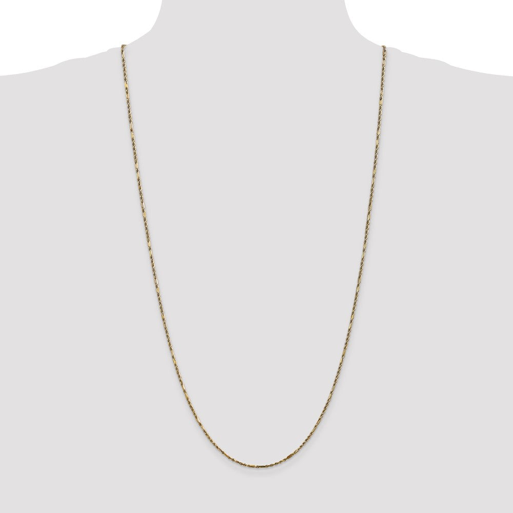 14K 30 inch  1.8mm Diamond-cut Milano Rope with Lobster Clasp Chain