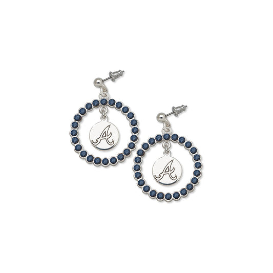 ATLANTA BRAVES SPIRIT CRYSTAL LOGO WREATH EARRINGS
