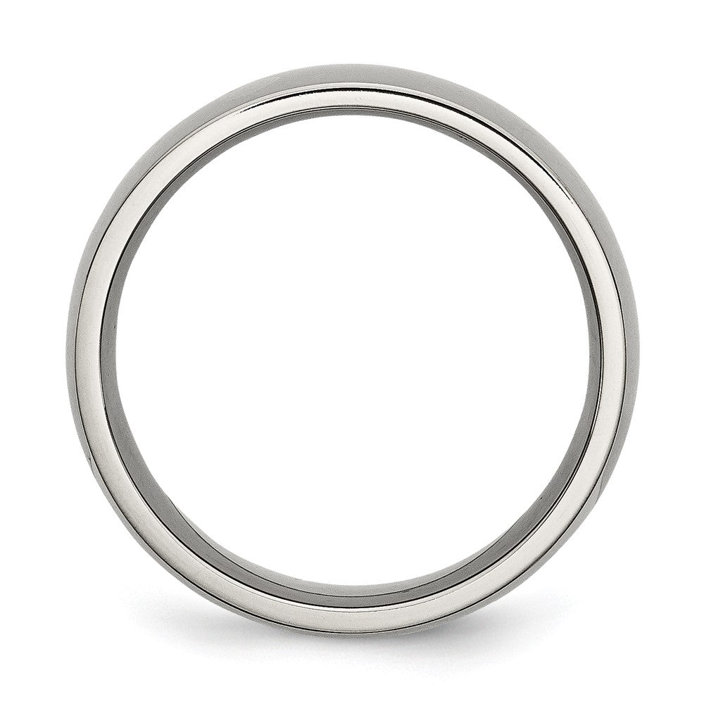 Titanium Polished 8mm Half Round Band Size - 15