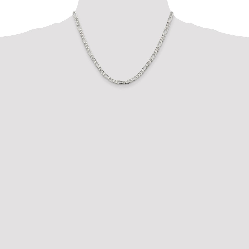 Sterling Silver 4.5mm Figaro Chain 18 Inches