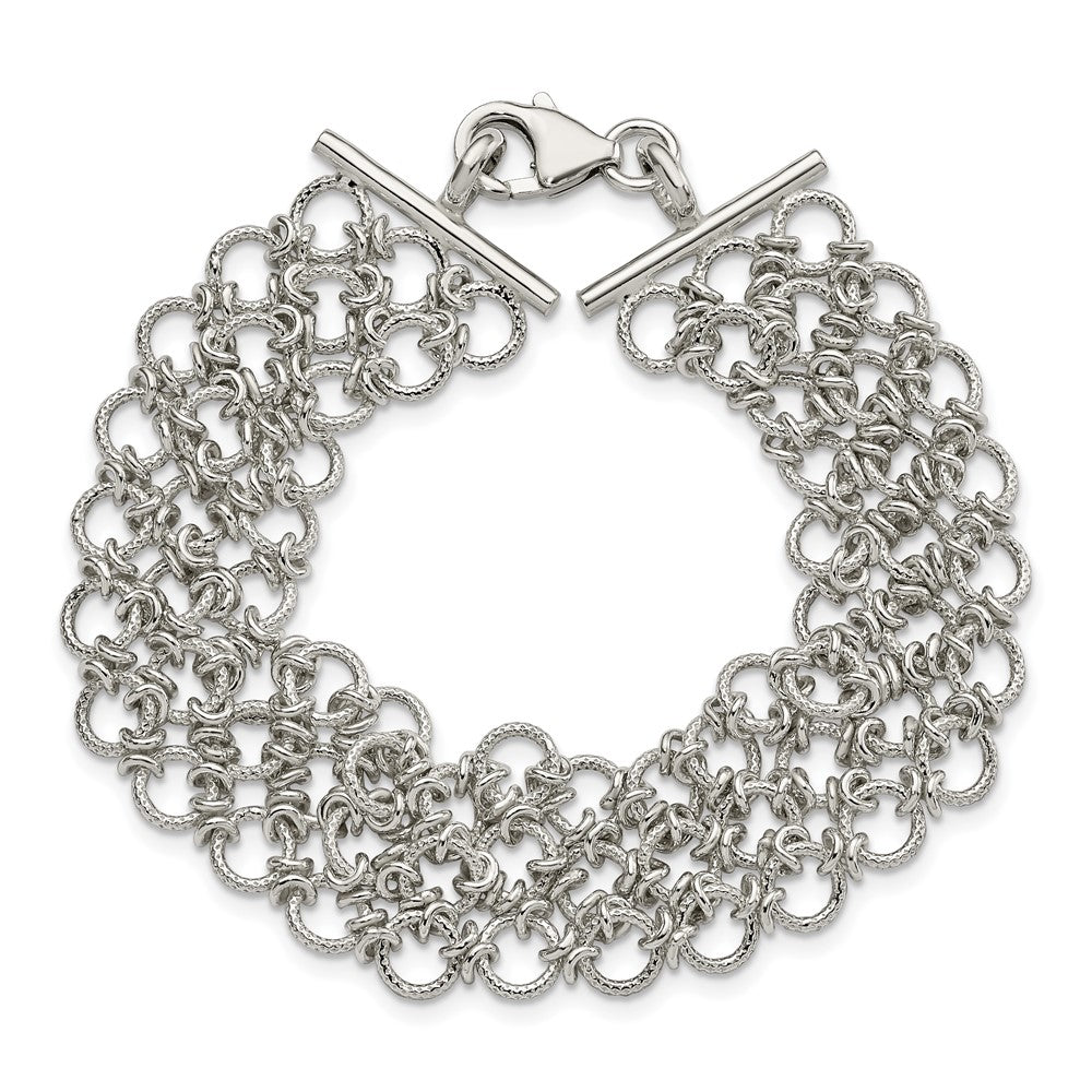 Sterling Silver Multi-Link Bracelet 7.5 inches