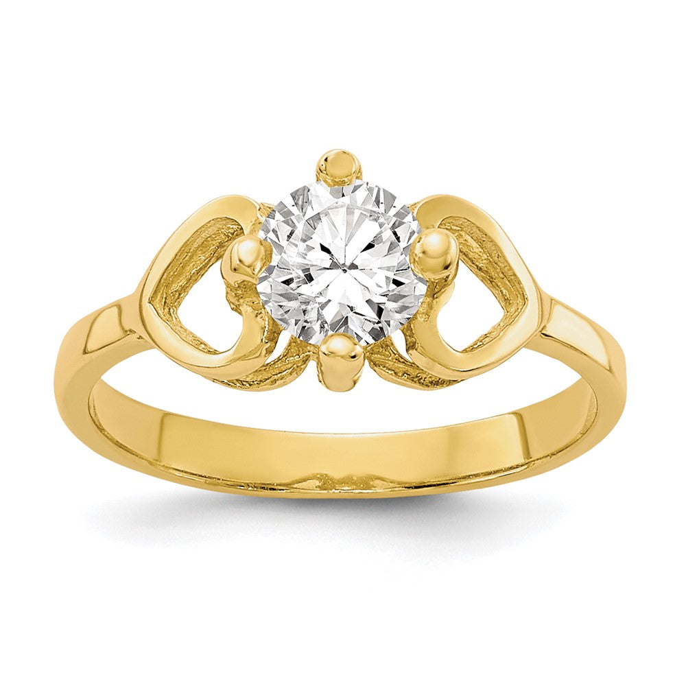 10k CZ Polished Baby Ring Size 1