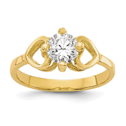 10k CZ Polished Baby Ring Size 1