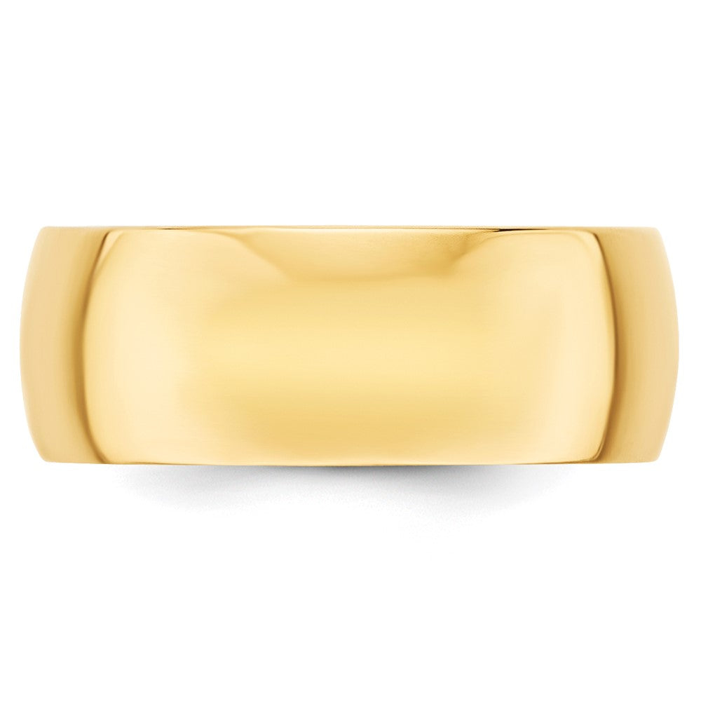 14k Yellow Gold 8mm Lightweight Half Round Wedding Band Size 4.5