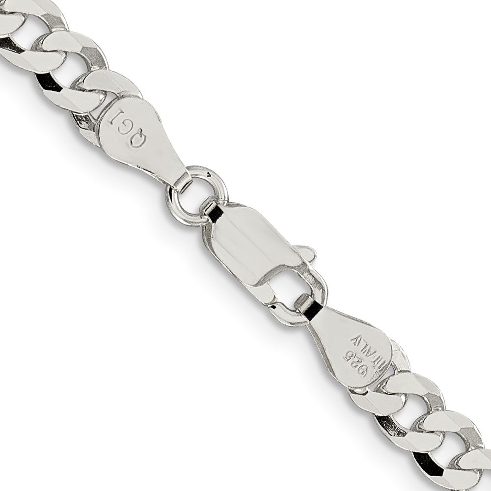 Sterling Silver 5mm Beveled Curb Chain 20 Inches