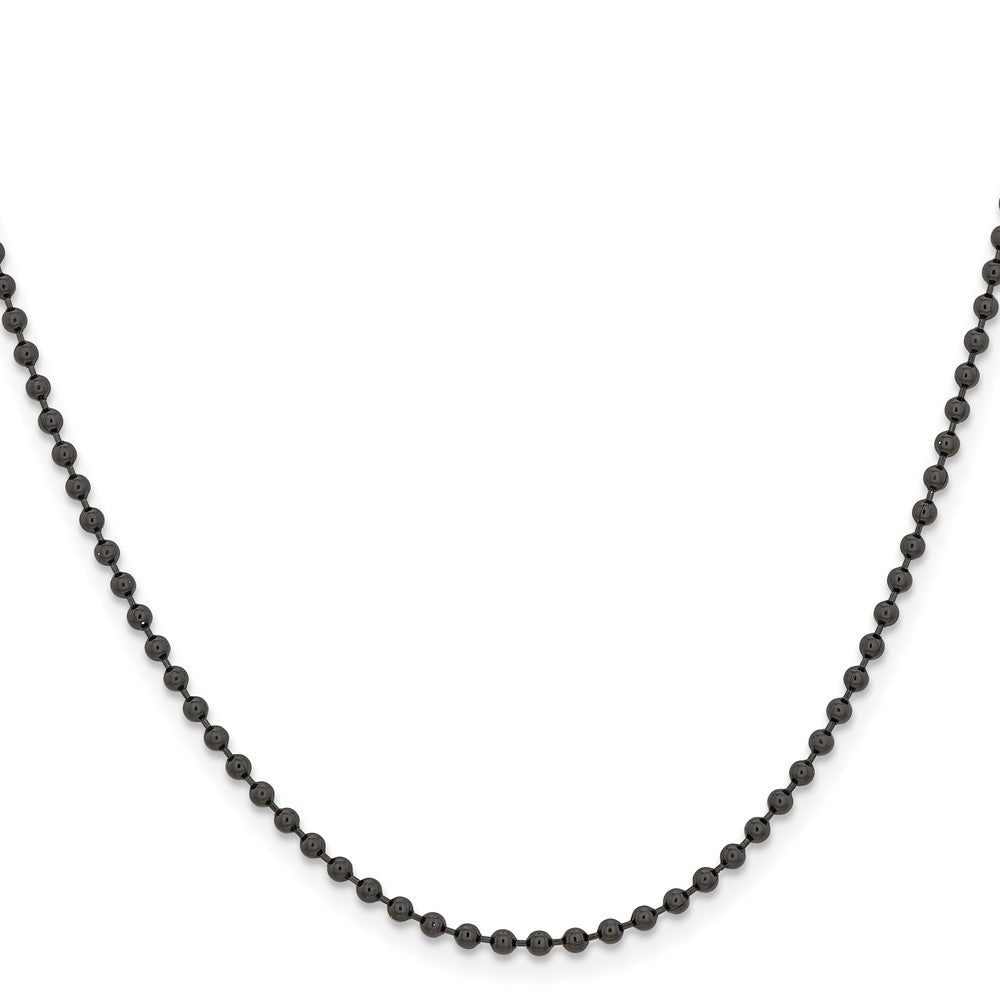 Stainless Steel Polished Black IP-plated 2.4mm 22in Ball Chain