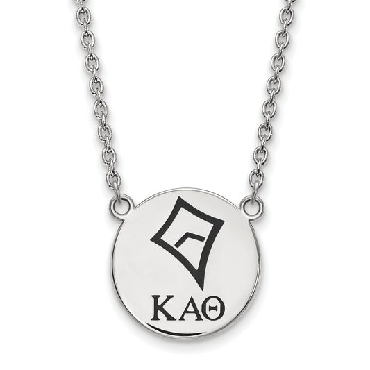 Sterling Silver 18in Official Licensed Greek Sororities Kappa Alpha Theta (???) Small Enamel Pendant w/Necklace