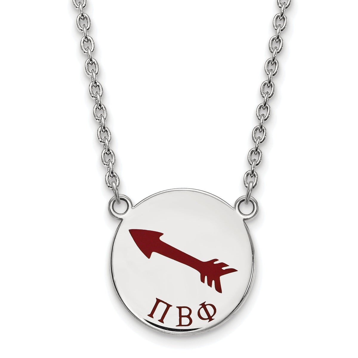 Sterling Silver 18in Official Licensed Greek Sororities Pi Beta Phi (???) Small Enamel Pendant w/Necklace