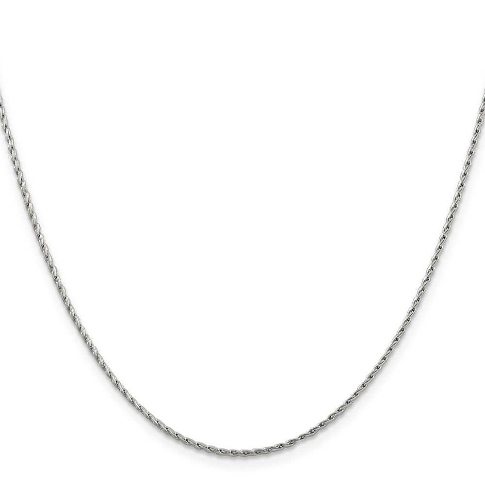 14K White Gold 20 inch 1.25mm Round Parisian Wheat with Lobster Clasp Chain
