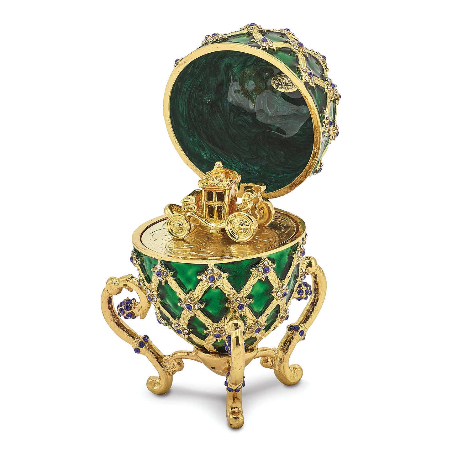 Green Royal Coach and Ring Holder Egg