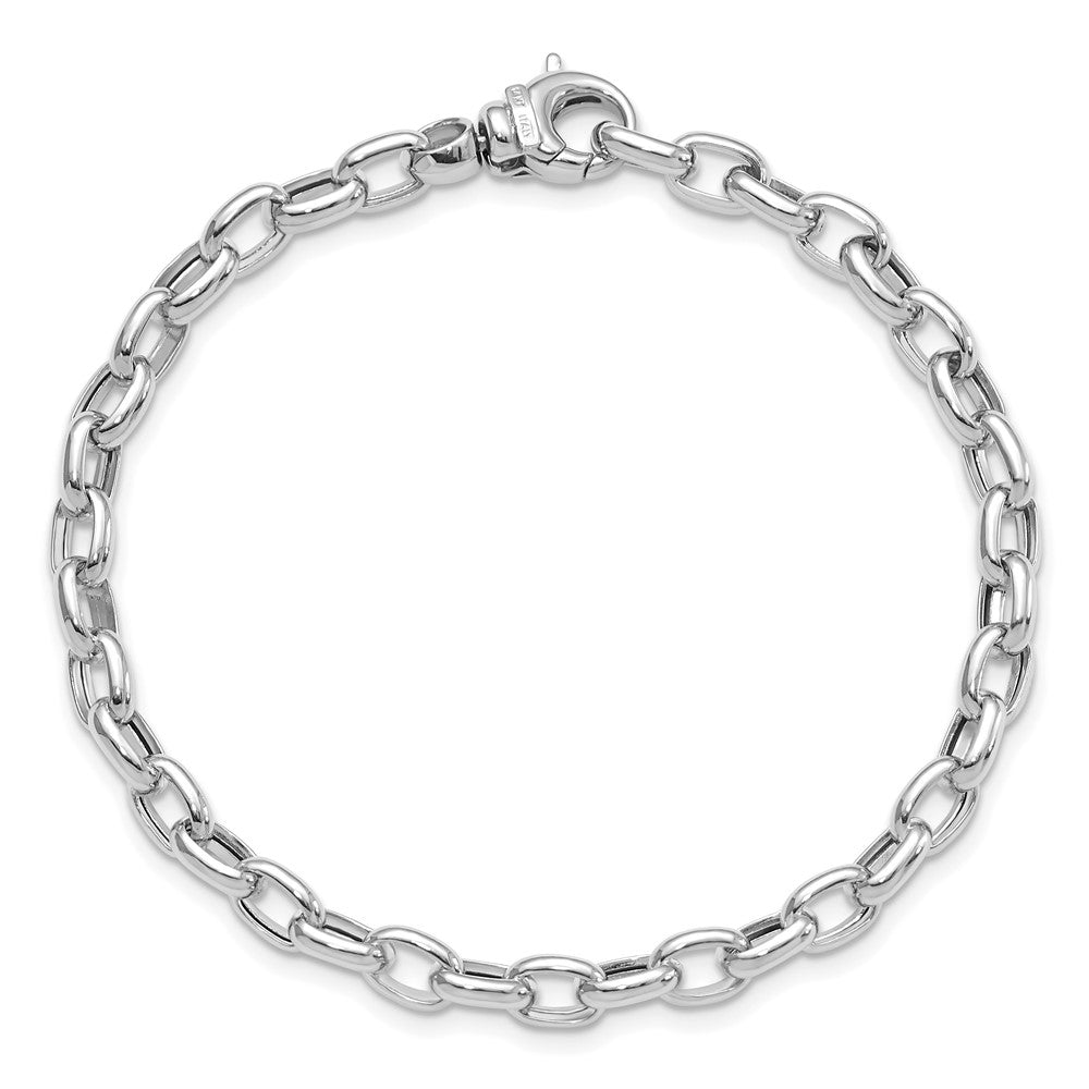 14K White Gold Polished Fancy Link Bracelet 7.5  inches