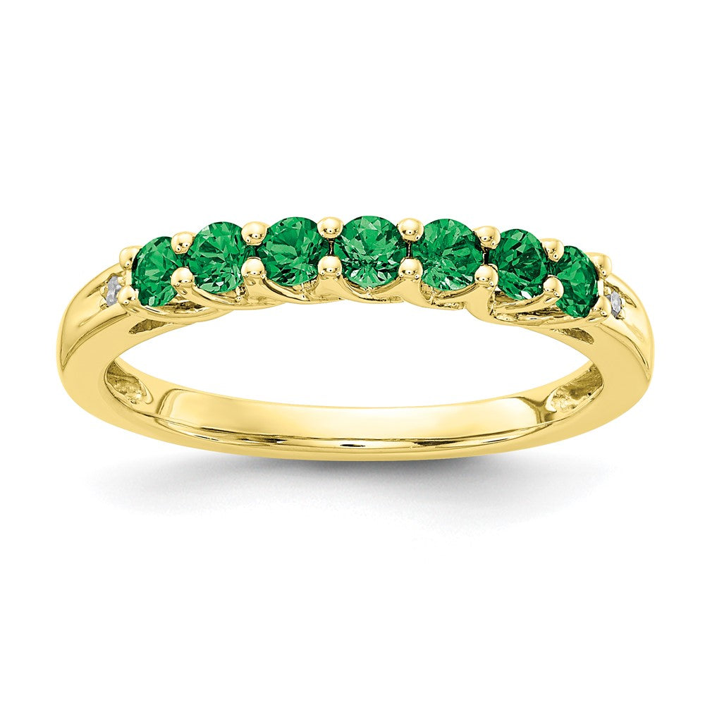 10k Yellow Gold CR Emerald & Diamond Ring