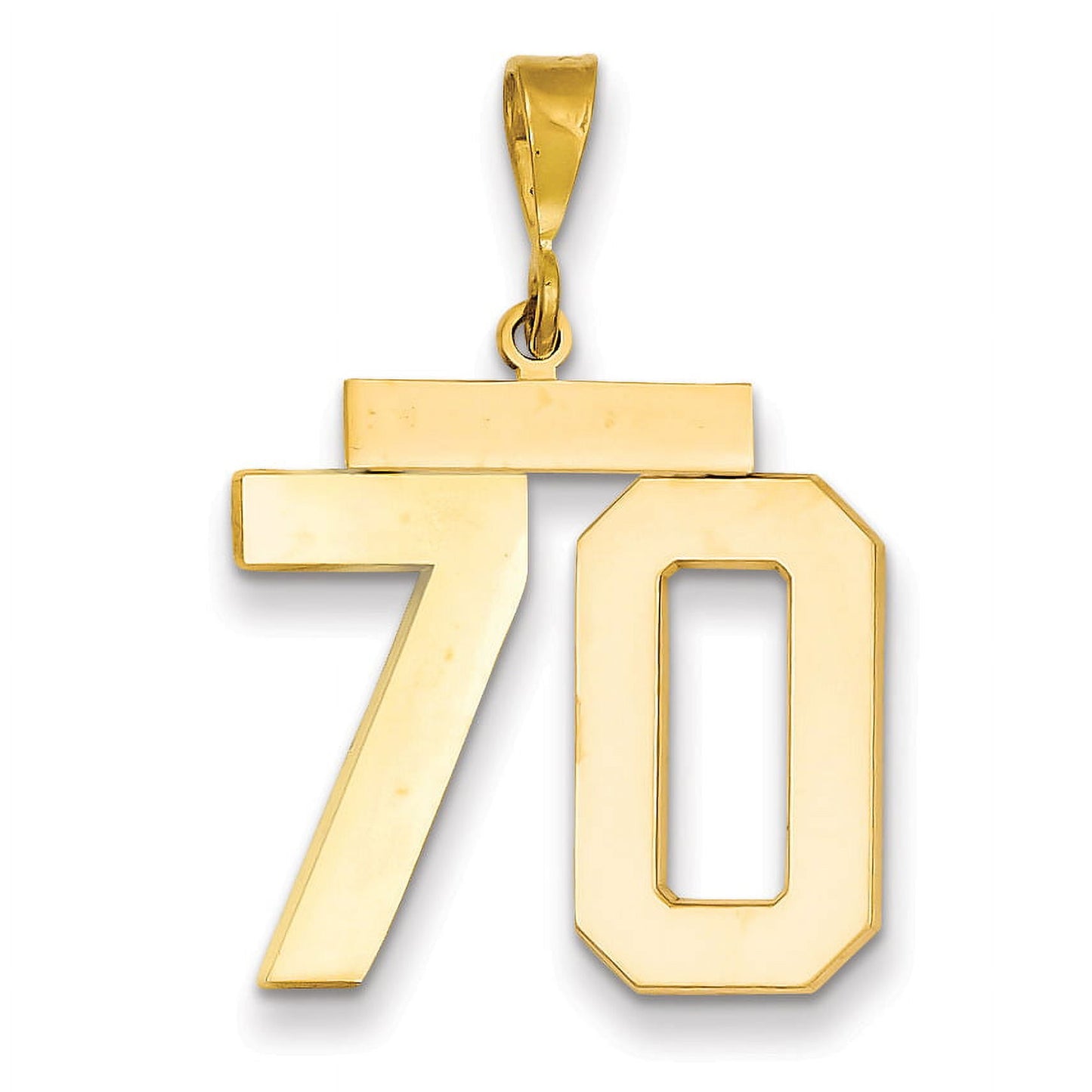 14k Large Polished Number 70 Charm