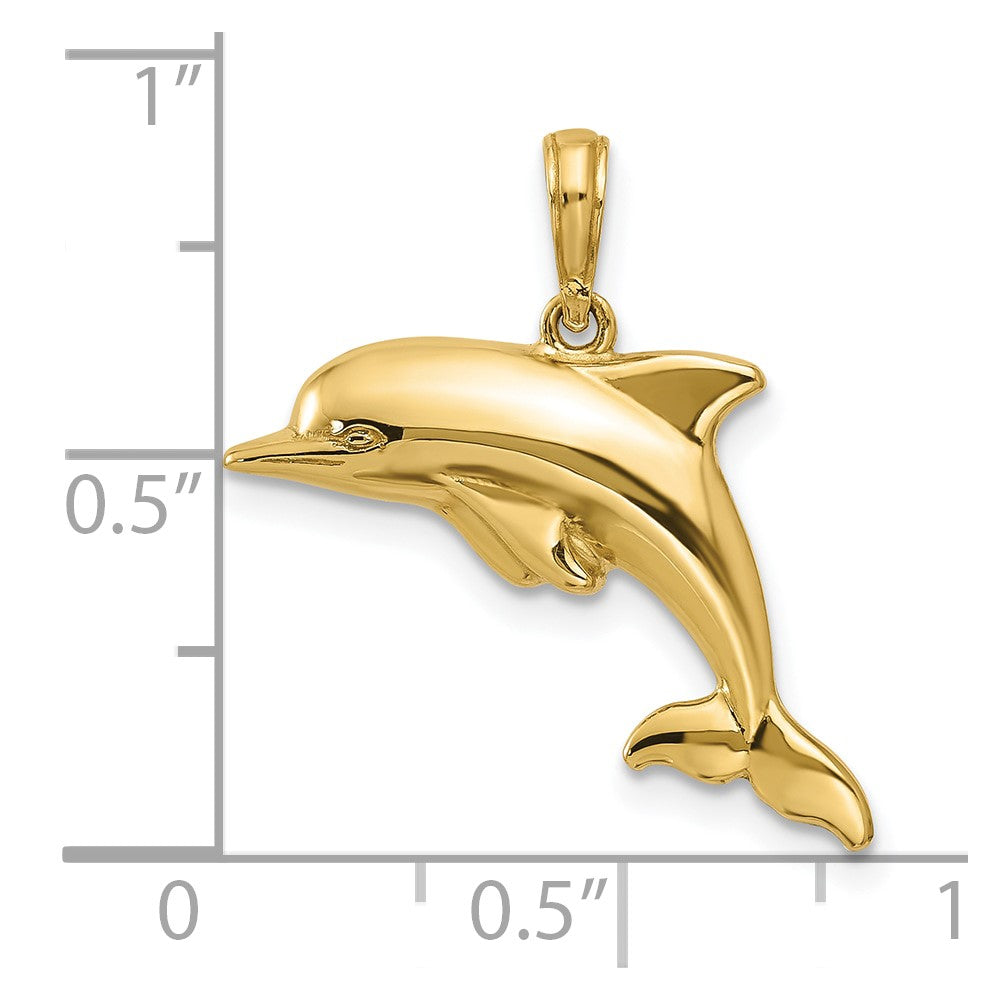 10k Gold Dolphin Pendant
