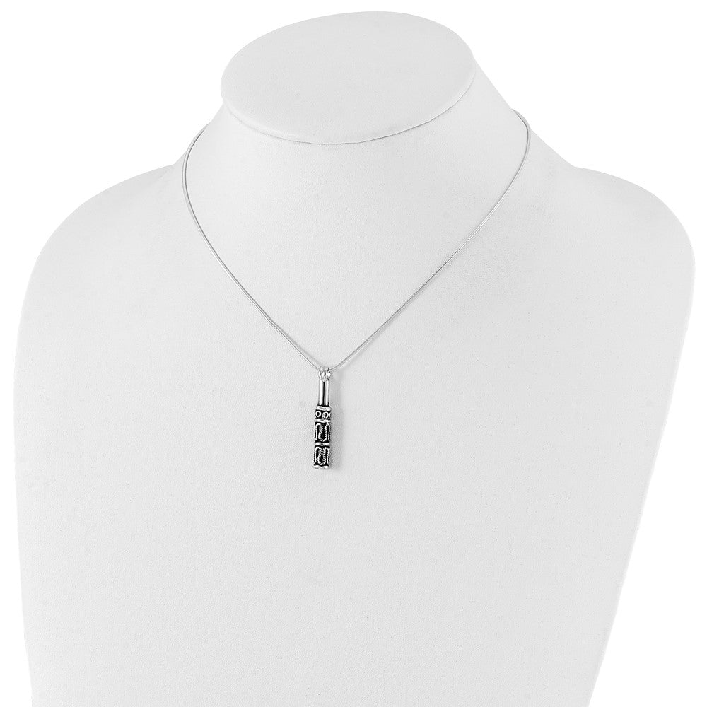 Sterling Silver Polished & Antiqued Fancy Necklace