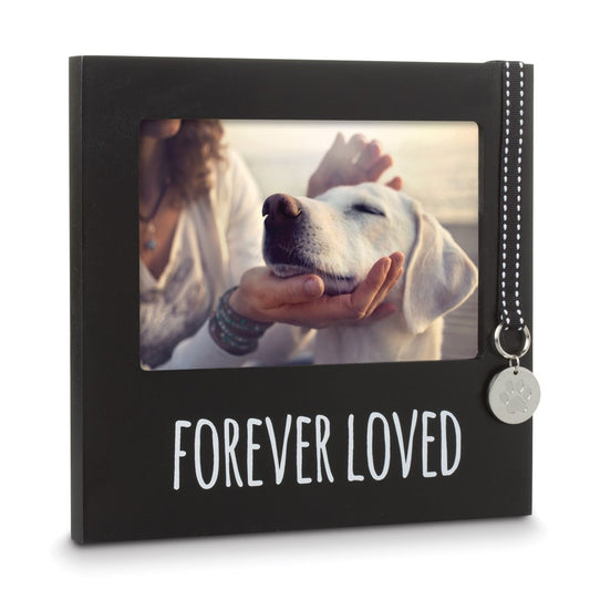 Black Wooden FOREVER LOVED Pet Memorial Remembrance 4x6 Photo Frame QGM20985