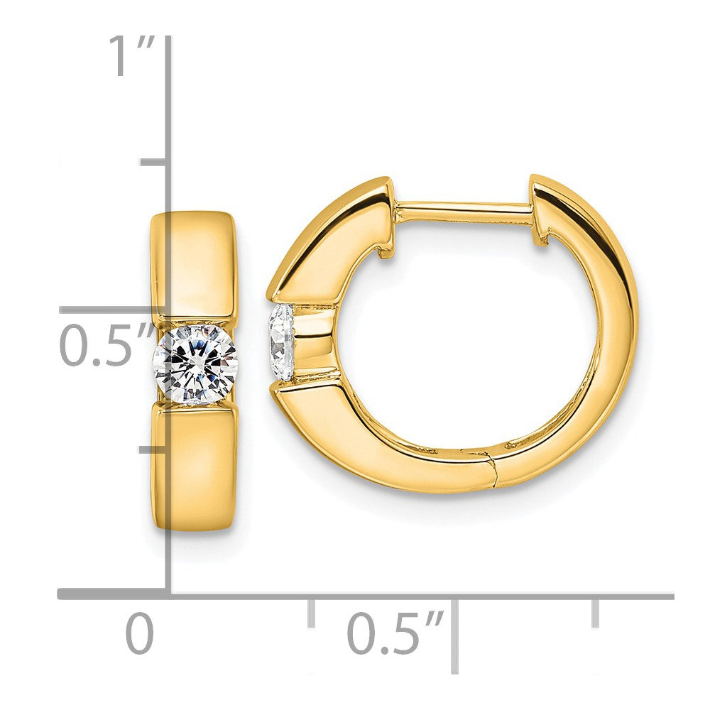 True Origin 14k 1/4 carat Lab Grown Diamond VS DEF Hinged Hoop Earrings
