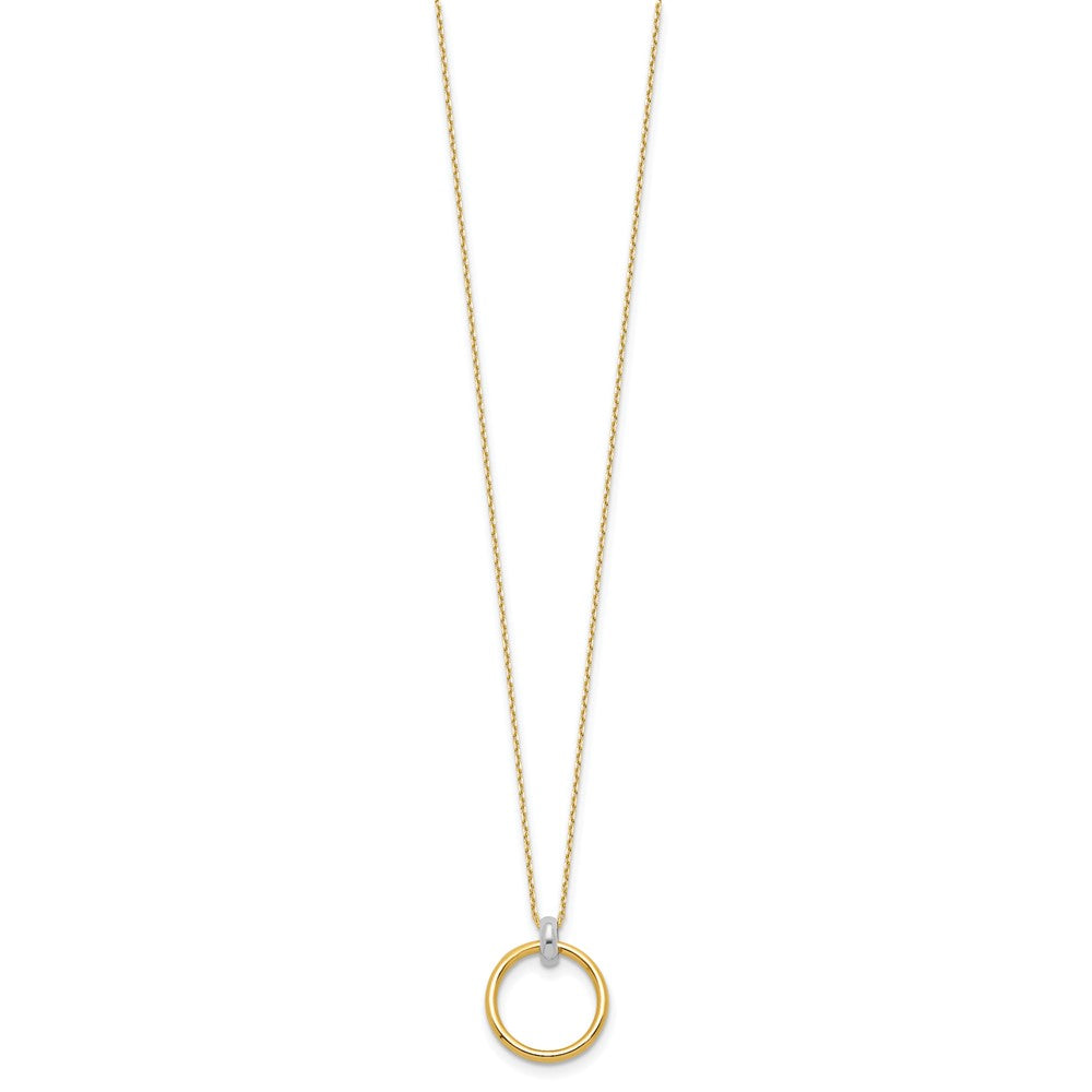 14K Two-tone Polished Circle Necklace