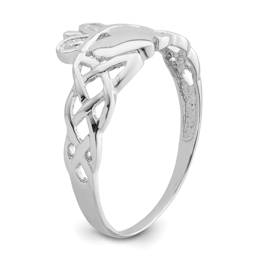 14k White Gold Mens Claddagh Ring Size 9