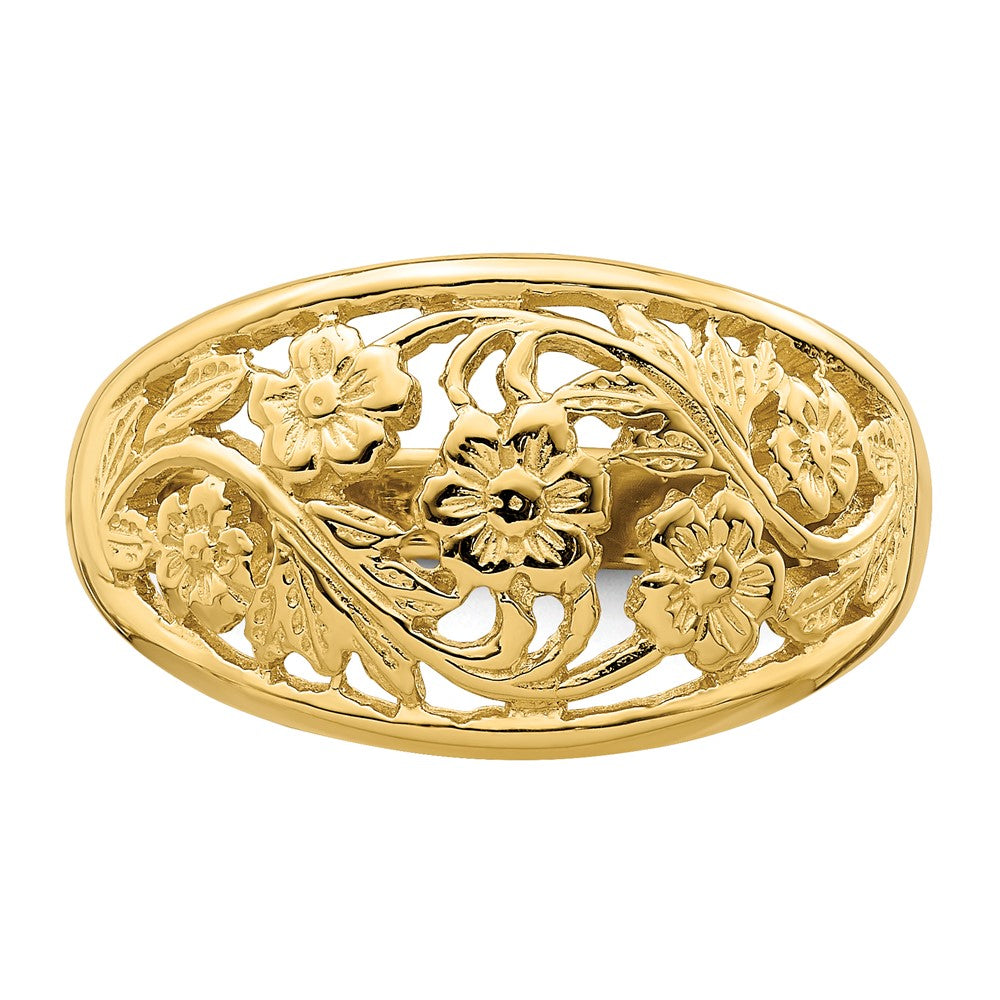 14K Floral Dome Ring Size 7