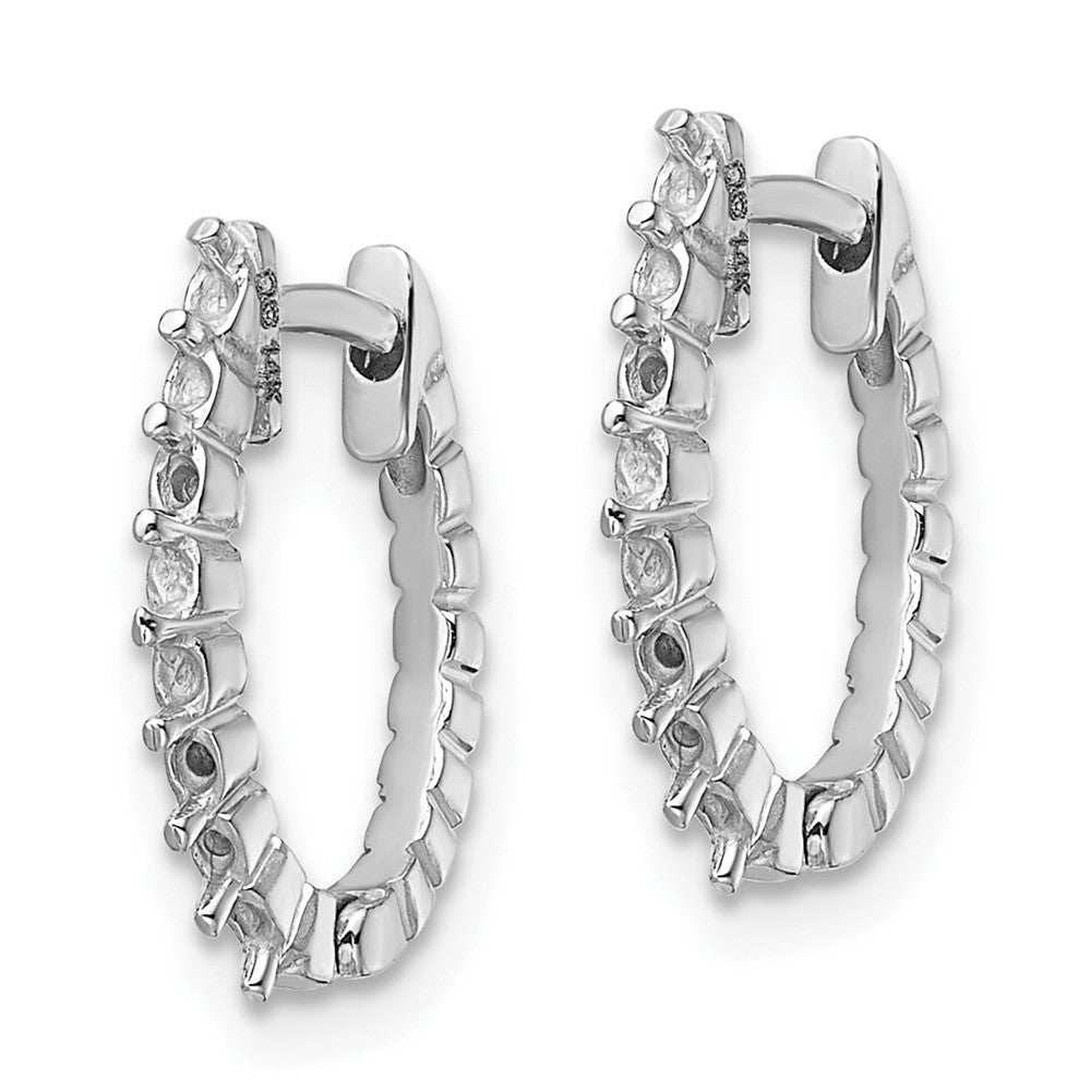 14K White Gold Diamond Hinged Hoop Earring Mountings