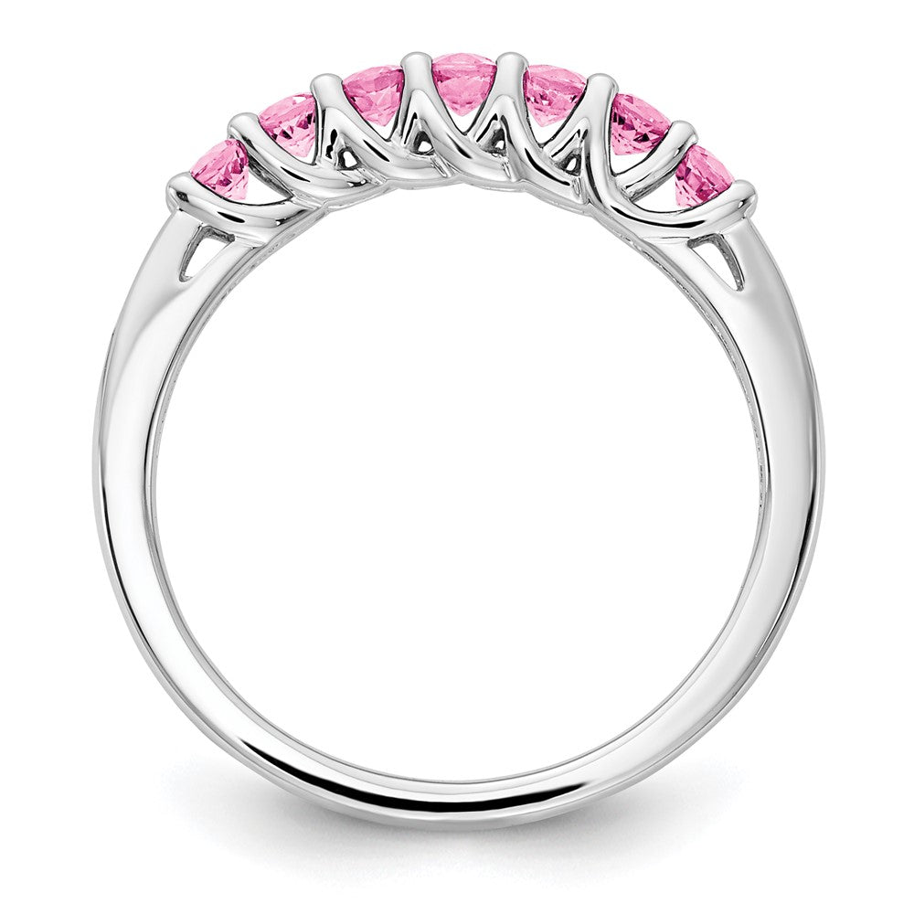 10k White Gold CR Pink Sapphire & Diamond Ring