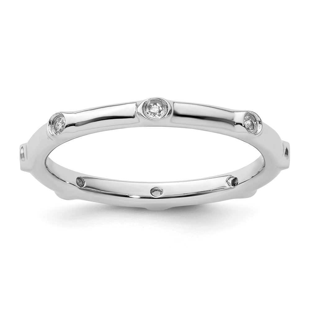 Sterling Silver Stackable Expressions White Topaz Ring Size -6