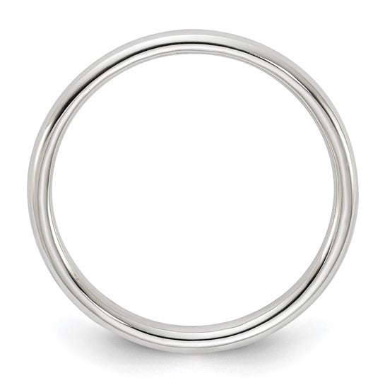 Sterling Silver Rhodium-plated 2mm Half-Round Band