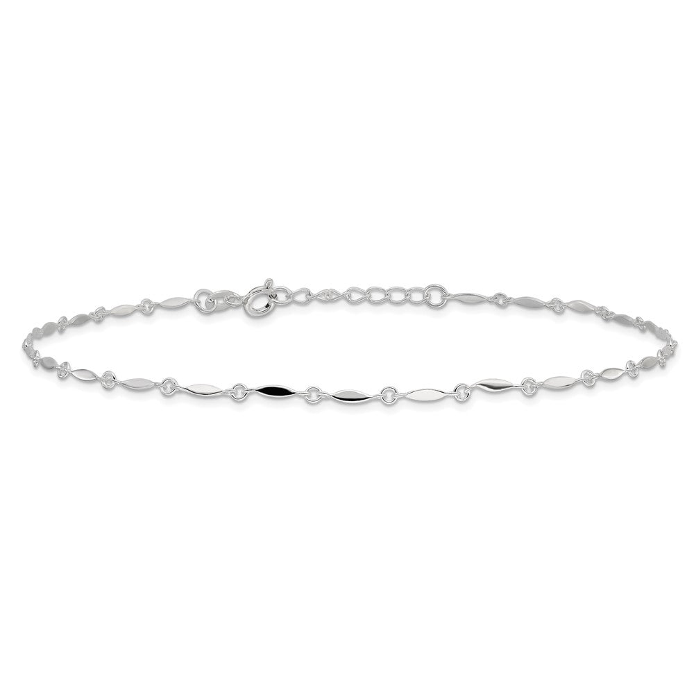Sterling Silver 10in Plus1in ext. Anklet 10 inches