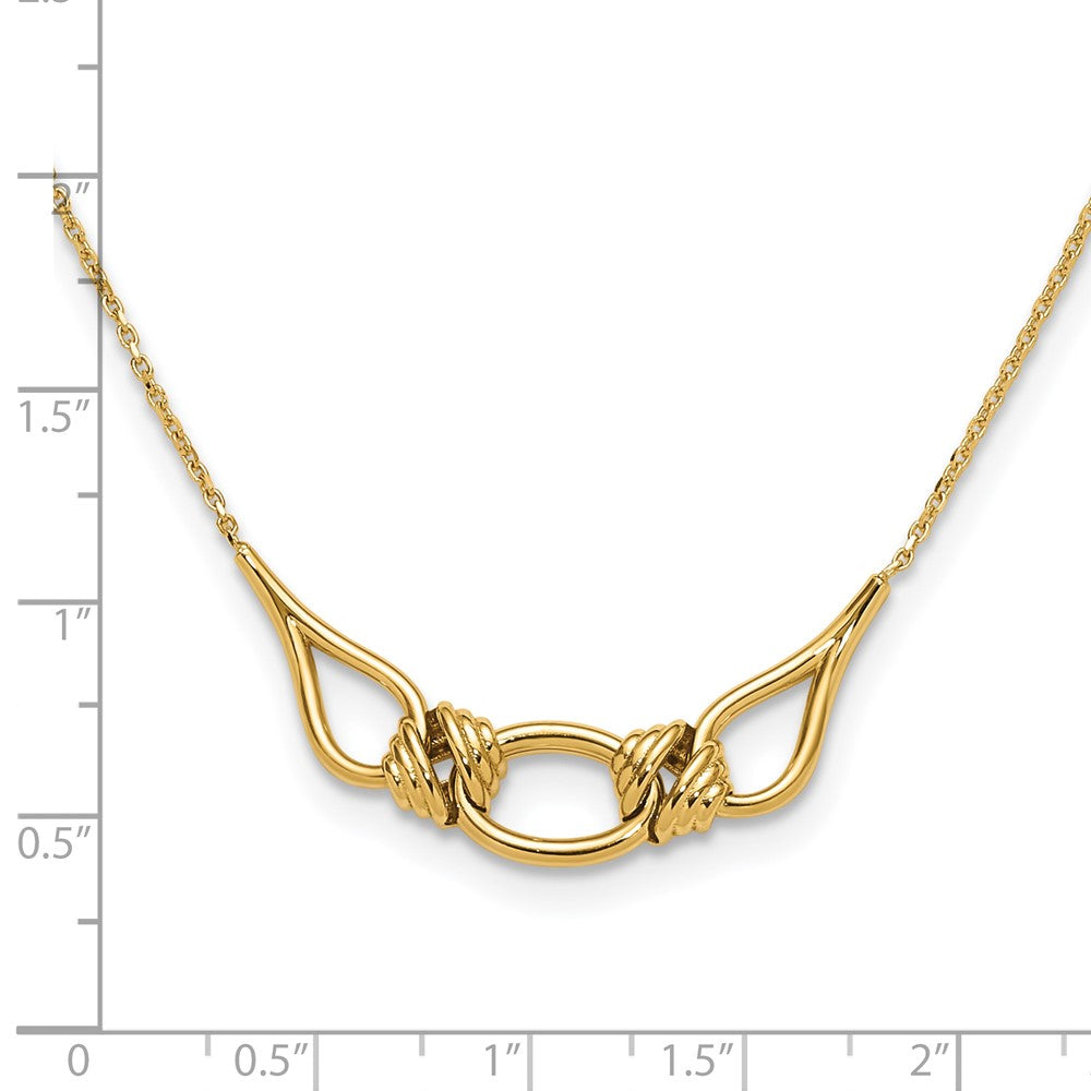 14K Polished Fancy with 2in ext. Necklace