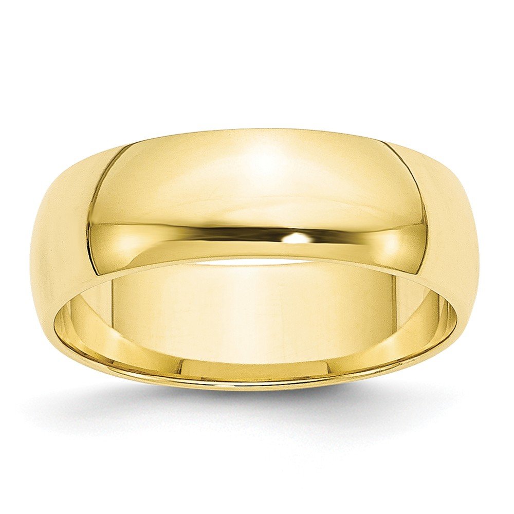 10k Yellow Gold 6mm Lightweight Half Round Wedding Band Size 5.5