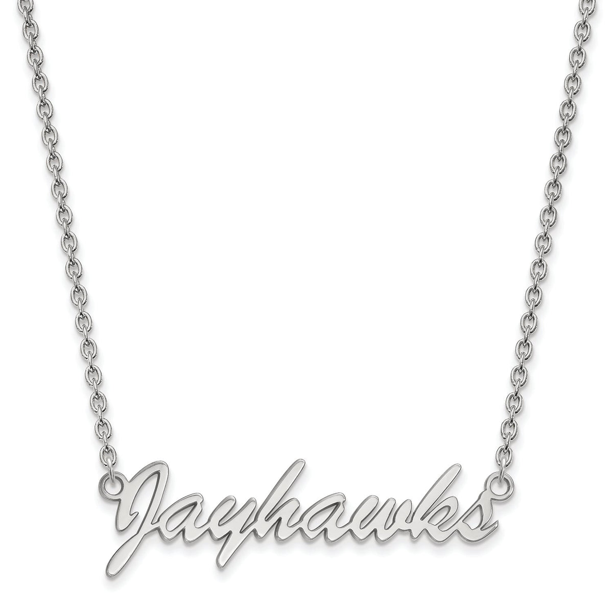 Women's Kansas Jayhawks Sterling Silver Script Logo Necklace