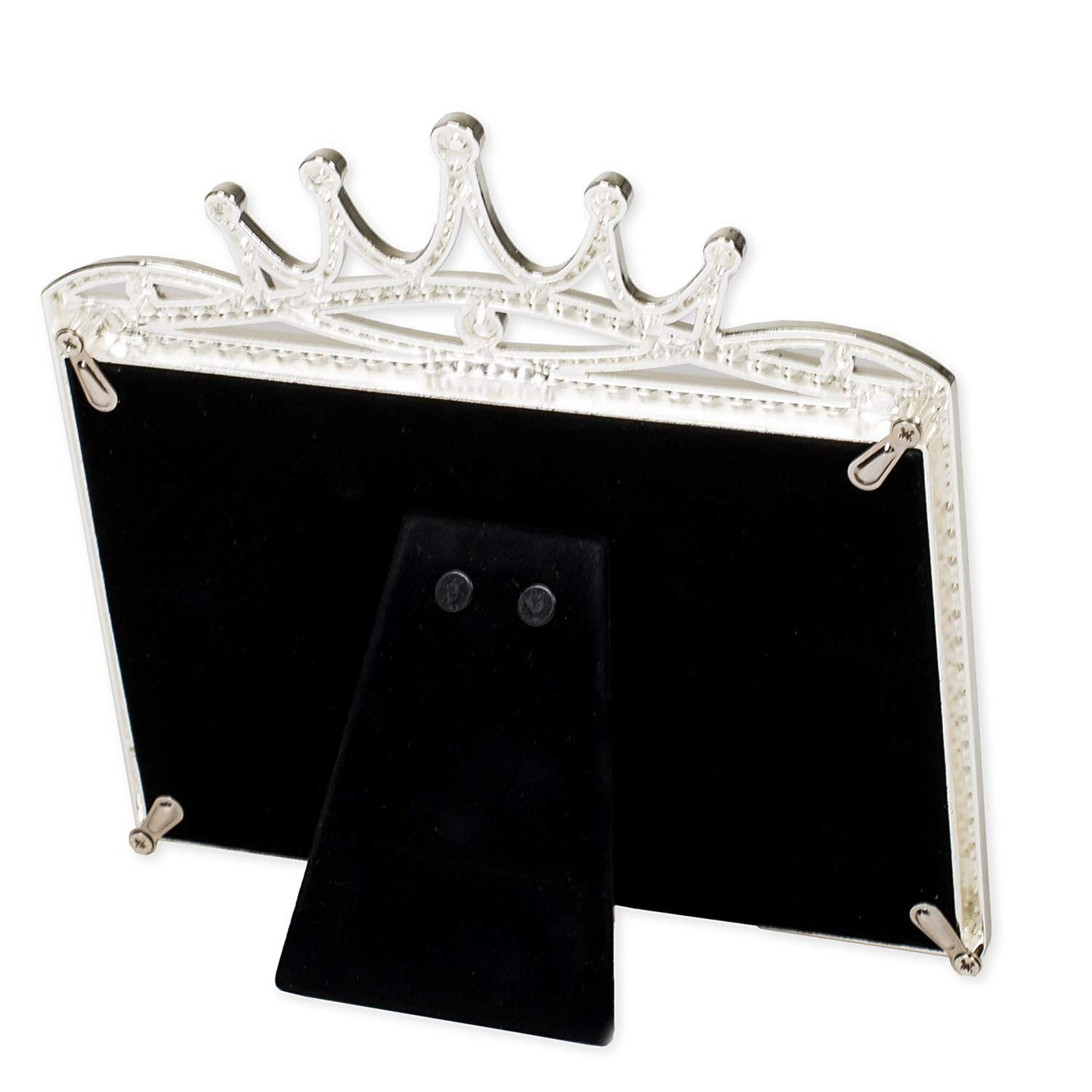 Princess Crown Rhinestone Encrusted 6 x 5.5 inch Zinc Alloy Table Top Picture Frame