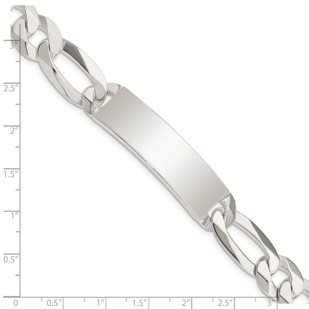 Sterling Silver Figaro Link ID Bracelet 8.5 inches