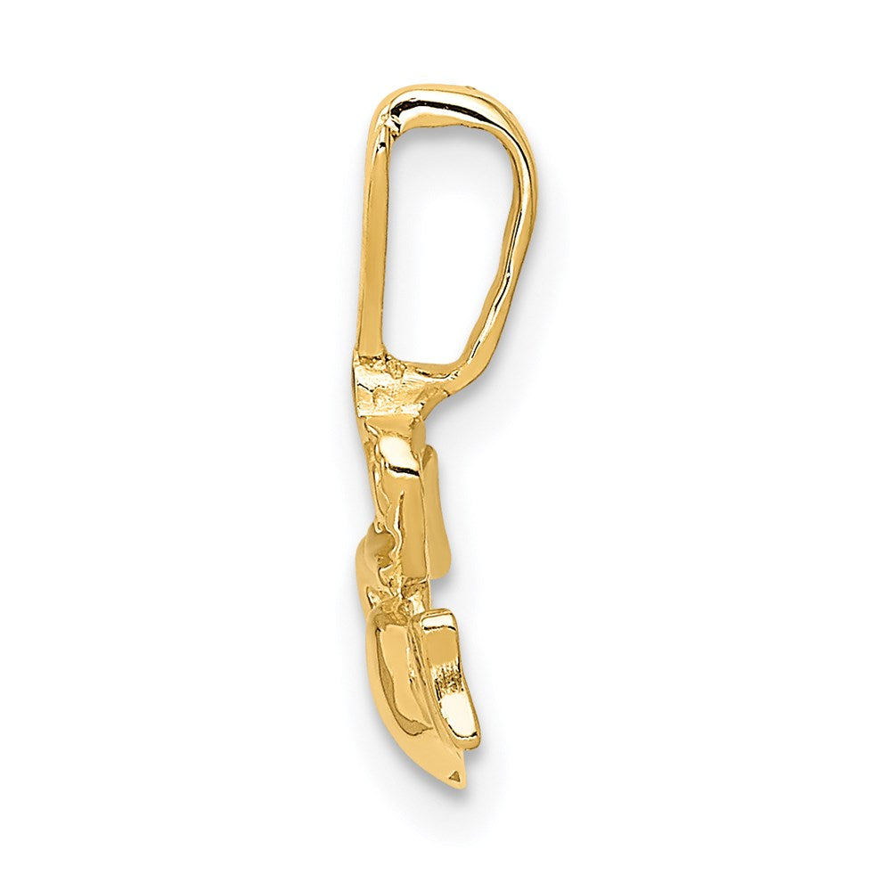 14k Claddagh Charm Yellow Gold