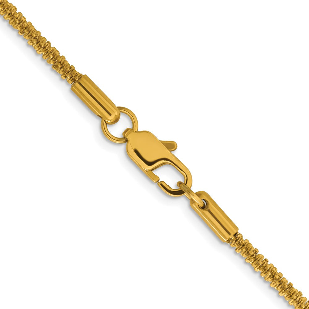 Stainless Steel Polished Yellow IP-plated 2.2mm Cyclone 20in Chain