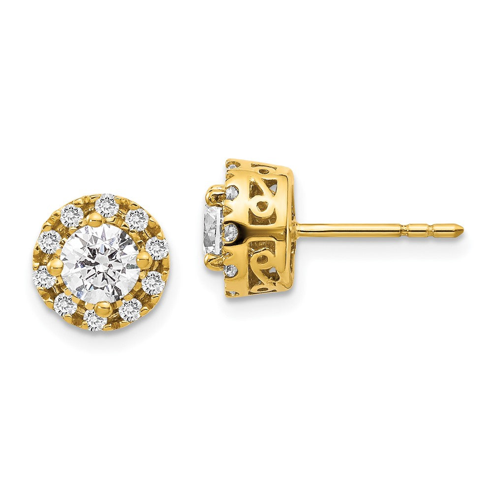14K Gold Diamond Semi-Mount Stud Earrings