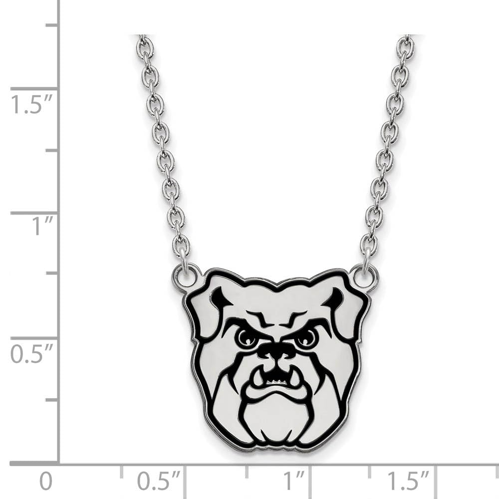 LogoArt Sterling Silver Butler University Enamel Large Pendant Necklace