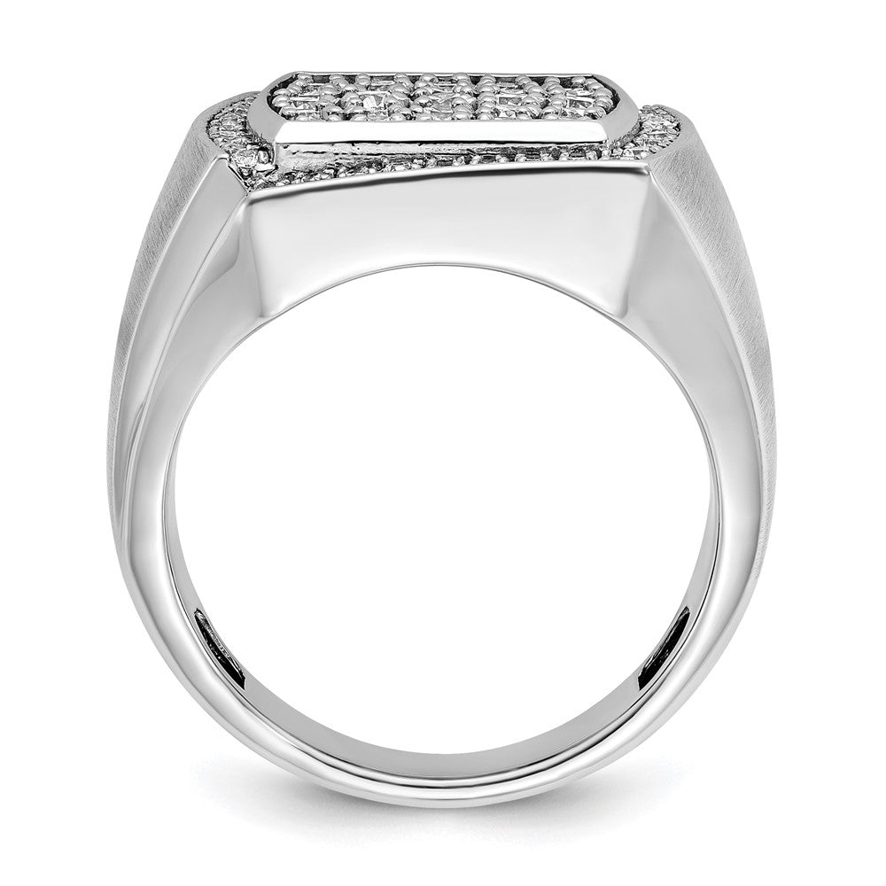 14k White Gold IBGoodman Men's Polished & Satin Cluster Ring Mounting