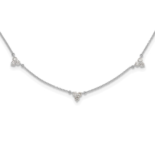 True Origin 14k White Gold 1 carat Lab Grown Diamond VS DEF Multi Station 18 inch Necklace