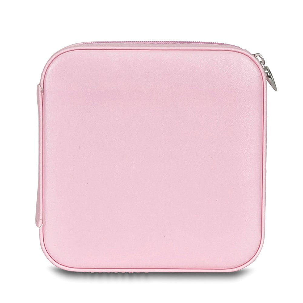 Blush Pink Vegan Leather Multiple Compartment Travel Jewelry Case