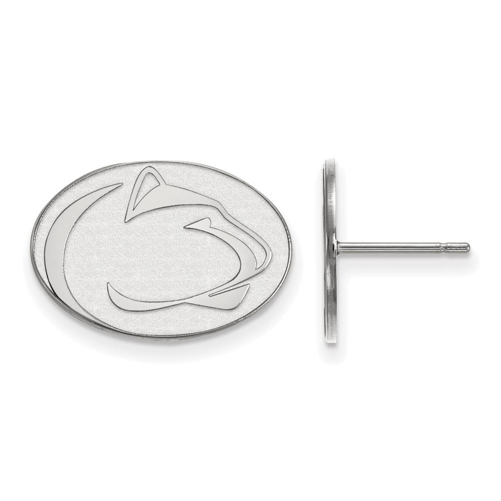 14k White Gold LogoArt Penn State University Lion Small Post Earrings Q4W013PSU