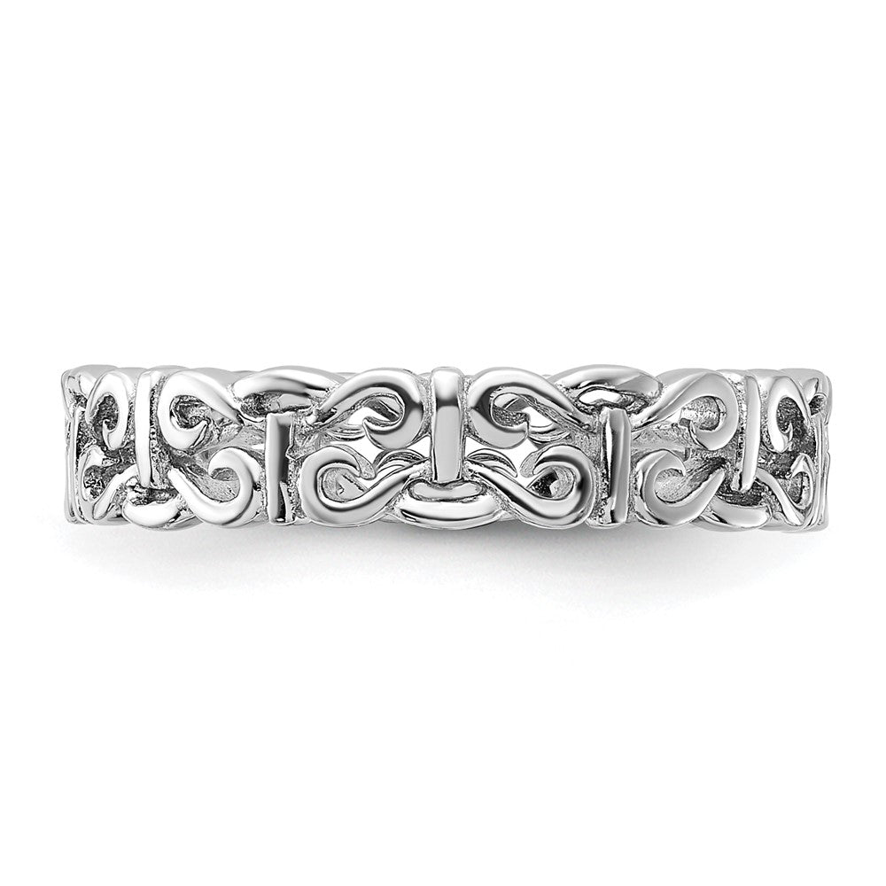 Sterling Silver Stackable Expressions Carved Band Ring