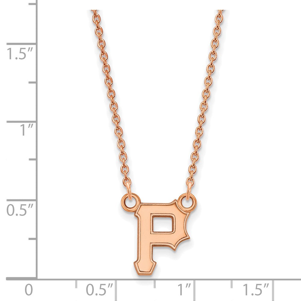 Sterling Silver Rose Gold-plated MLB LogoArt Pittsburgh Pirates Small Penda