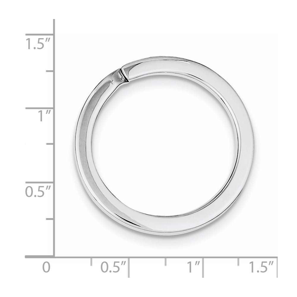 925 Sterling Silver Solid Polished Medium Key Ring Jewelry Gifts for Men - 6.3 Grams